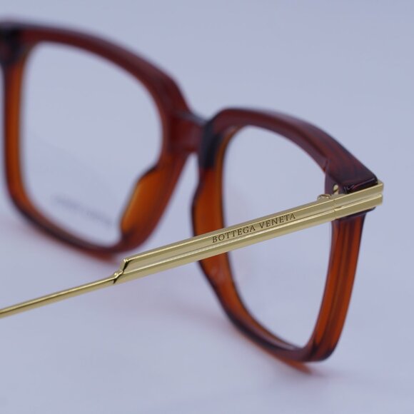 Bottega Veneta BV1009O 004 Eyeglasses Burgundy/Gold 54mm Square Frame - Picture 10 of 11